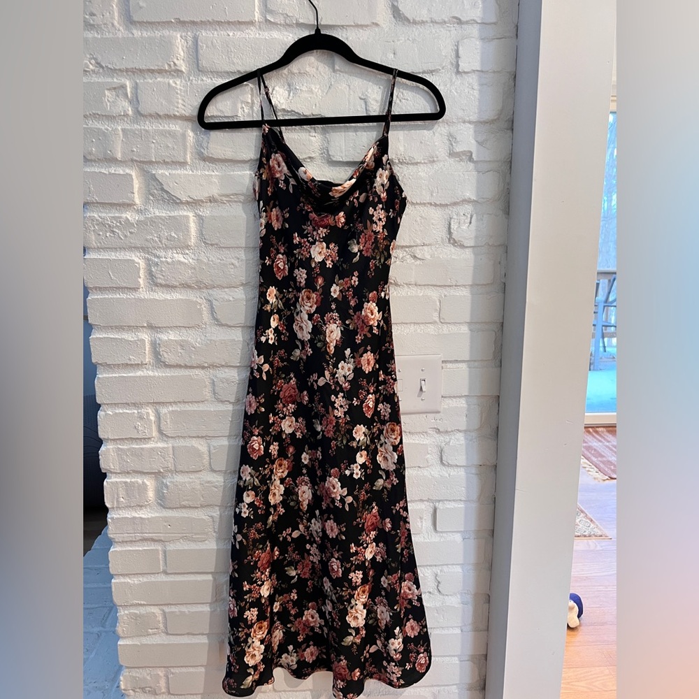 Altar'd State Black Floral Midi Dress